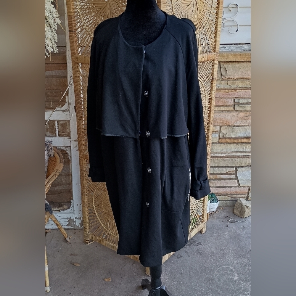Chicos Classic Black Button-Up Coat_16-18
